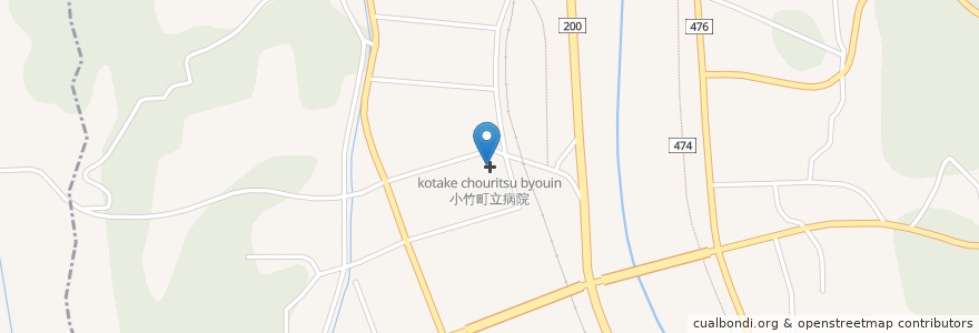 Mapa de ubicacion de 小竹町立病院 en Giappone, Prefettura Di Fukuoka, 鞍手郡, 小竹町.