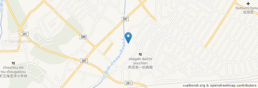 Mapa de ubicacion de 岡垣町立東部保育所 en 日本, 福冈县, 远贺郡, 冈垣町.