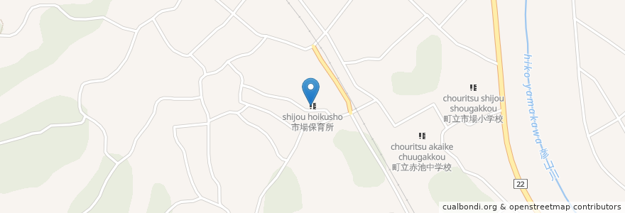 Mapa de ubicacion de 市場保育所 en اليابان, محافظة فوكوكا, 田川郡, 福智町.