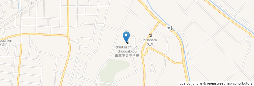 Mapa de ubicacion de 市立中央中学校 en Japan, Präfektur Fukuoka, 宗像市.