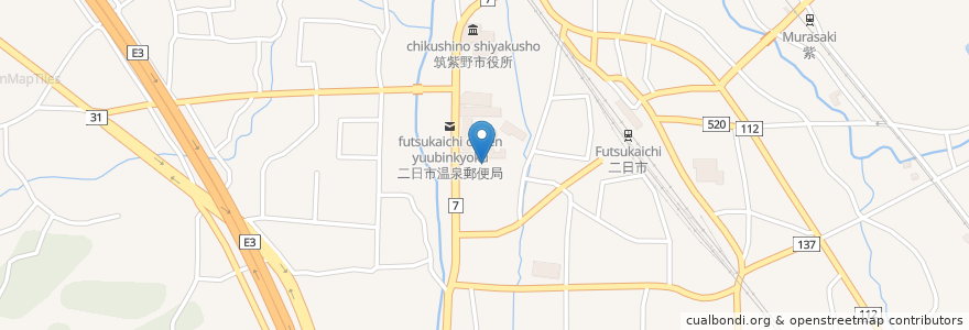 Mapa de ubicacion de 市立二日市小学校 en Japon, Préfecture De Fukuoka, 筑紫野市.