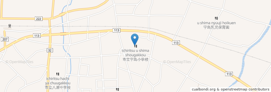 Mapa de ubicacion de 市立宇島小学校 en اليابان, محافظة فوكوكا, 豊前市.