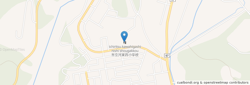 Mapa de ubicacion de 市立河東西小学校 en Japón, Prefectura De Fukuoka, 宗像市.
