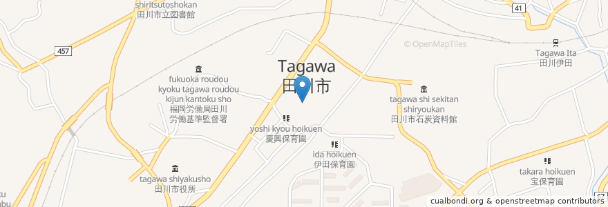 Mapa de ubicacion de 市立田川小学校 en اليابان, محافظة فوكوكا, 田川市.