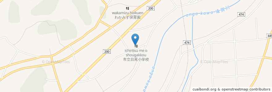 Mapa de ubicacion de 市立目尾小学校 en Giappone, Prefettura Di Fukuoka, 飯塚市.