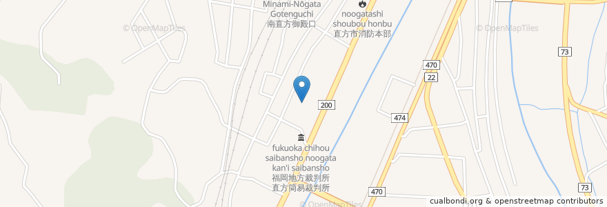 Mapa de ubicacion de 市立直方南小学校 en 日本, 福岡県, 直方市.