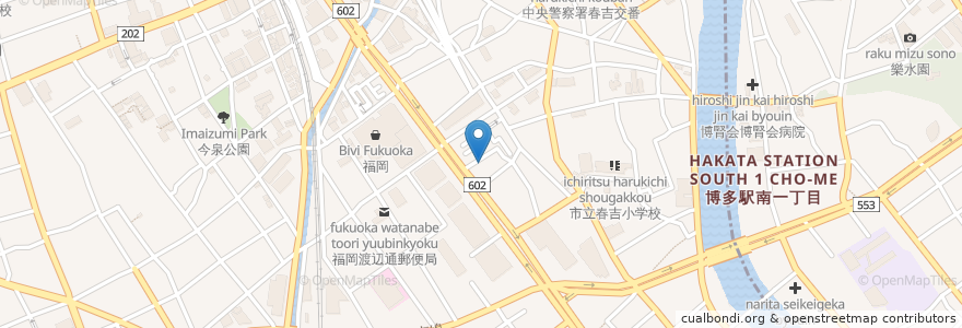 Mapa de ubicacion de 広仁会広瀬病院 en 日本, 福冈县, 福冈市, 中央区.