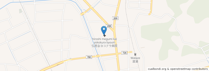 Mapa de ubicacion de 弘恵会ヨコクラ病院 en 日本, 福冈县, 三山市.