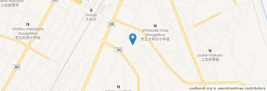 Mapa de ubicacion de 恒生堂永田整形外科病院 en Japan, 福岡県, 大牟田市.
