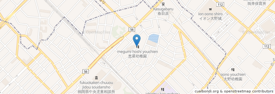 Mapa de ubicacion de 恵星幼稚園 en Japonya, 福岡県, 大野城市.