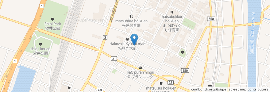 Mapa de ubicacion de 恵泉幼稚園 en Japan, Präfektur Fukuoka, 福岡市, 東区.