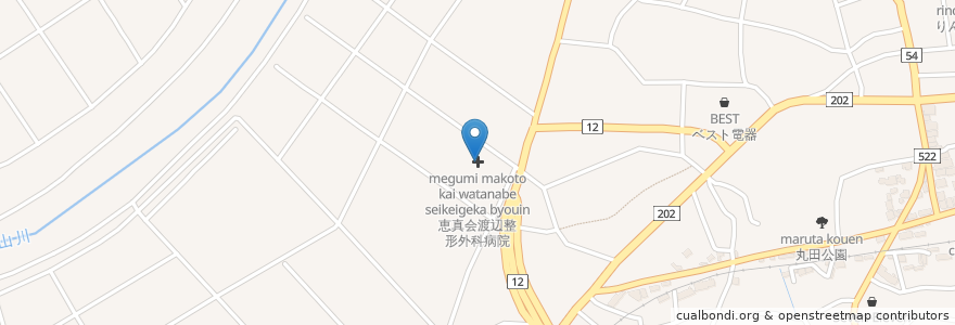 Mapa de ubicacion de 恵真会渡辺整形外科病院 en Japan, Fukuoka Prefecture, Itoshima.