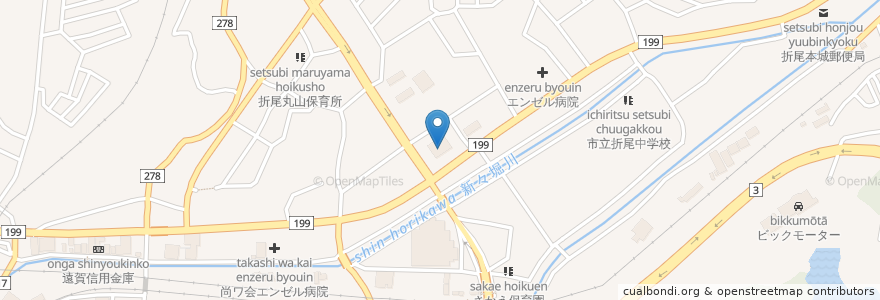 Mapa de ubicacion de 折尾警察署 en Japão, 福岡県, 北九州市, 八幡西区.