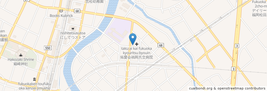 Mapa de ubicacion de 拓愛会福岡共立病院 en Japón, Prefectura De Fukuoka, 福岡市, 東区.