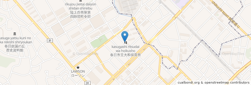 Mapa de ubicacion de 春日市立大和保育所 en 日本, 福岡県, 春日市.