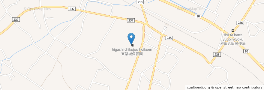 Mapa de ubicacion de 東築城保育園 en Giappone, Prefettura Di Fukuoka, 築上郡, 築上町.