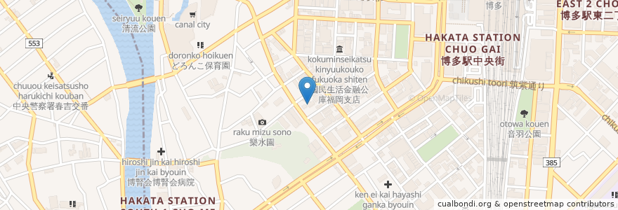 Mapa de ubicacion de 松月保育園 en Japón, Prefectura De Fukuoka, 福岡市, 博多区.