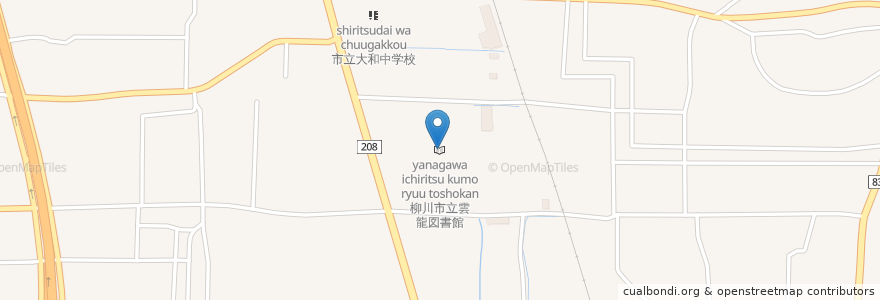 Mapa de ubicacion de 柳川市立雲龍図書館 en 日本, 福岡県, 柳川市.