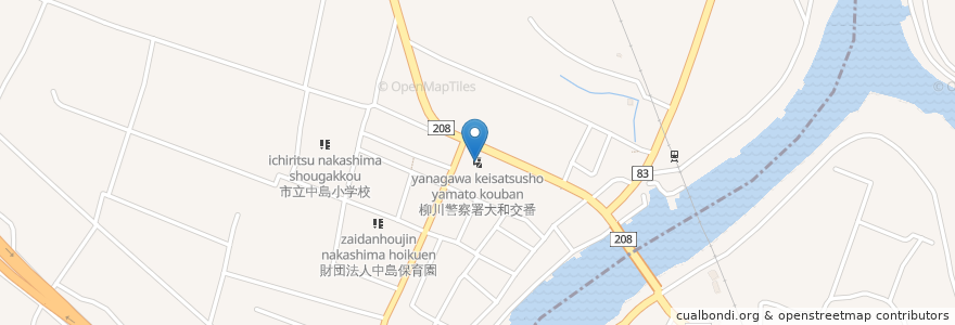 Mapa de ubicacion de 柳川警察署大和交番 en 日本, 福岡県, みやま市, 柳川市.