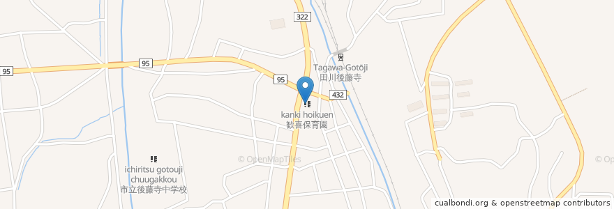 Mapa de ubicacion de 歓喜保育園 en 日本, 福岡県, 田川市.