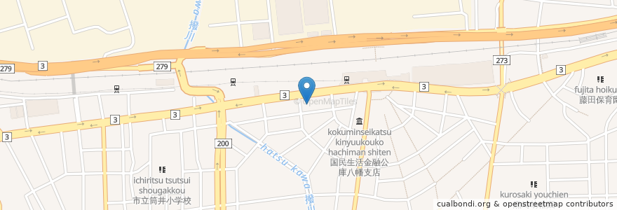 Mapa de ubicacion de 浜田病院 en اليابان, محافظة فوكوكا, 北九州市, 八幡西区.