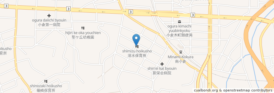 Mapa de ubicacion de 清水保育所 en Япония, Фукуока, 北九州市, 小倉北区.