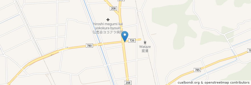 Mapa de ubicacion de 渡瀬郵便局 en Japão, 福岡県, みやま市.