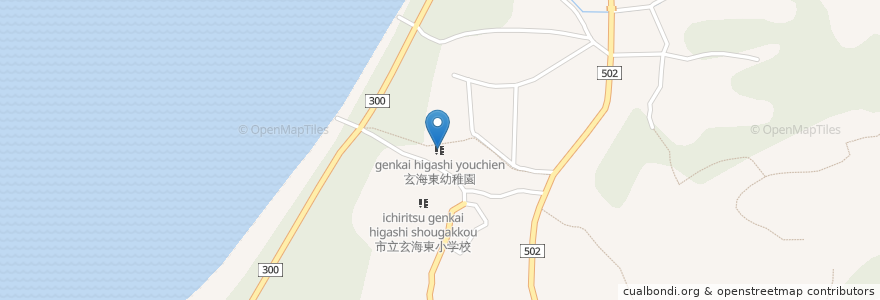 Mapa de ubicacion de 玄海東幼稚園 en Japan, 福岡県, 宗像市.