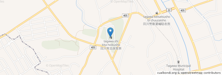 Mapa de ubicacion de 田川市北保育所 en 日本, 福岡県, 田川市.
