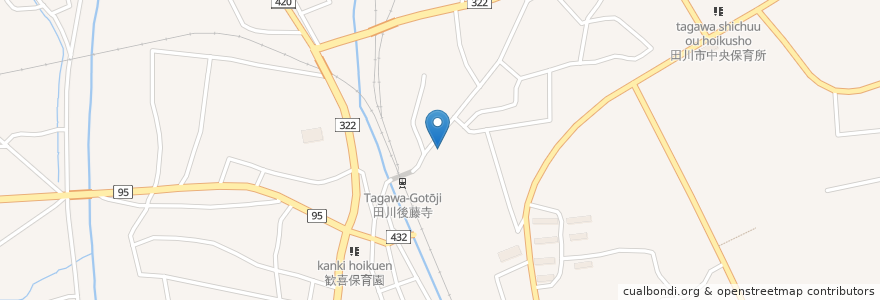 Mapa de ubicacion de 田川平松郵便局 en Jepun, 福岡県, 田川市.
