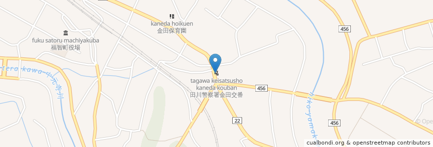 Mapa de ubicacion de 田川警察署金田交番 en Japão, 福岡県, 田川郡, 福智町.