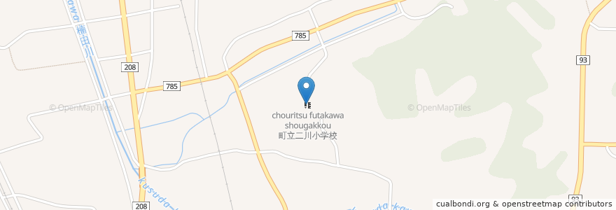 Mapa de ubicacion de 町立二川小学校 en ژاپن, 福岡県, みやま市.