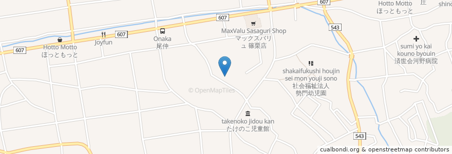 Mapa de ubicacion de 町立勢門小学校 en 日本, 福岡県, 糟屋郡, 篠栗町.