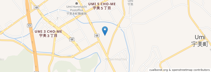 Mapa de ubicacion de 町立宇美中学校 en 日本, 福岡県, 糟屋郡, 宇美町.