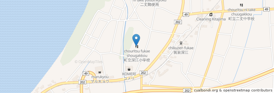 Mapa de ubicacion de 町立深江小学校 en 日本, 福岡県, 糸島市.