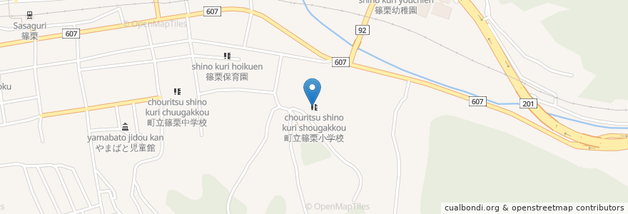 Mapa de ubicacion de 町立篠栗小学校 en 日本, 福岡県, 糟屋郡, 篠栗町.