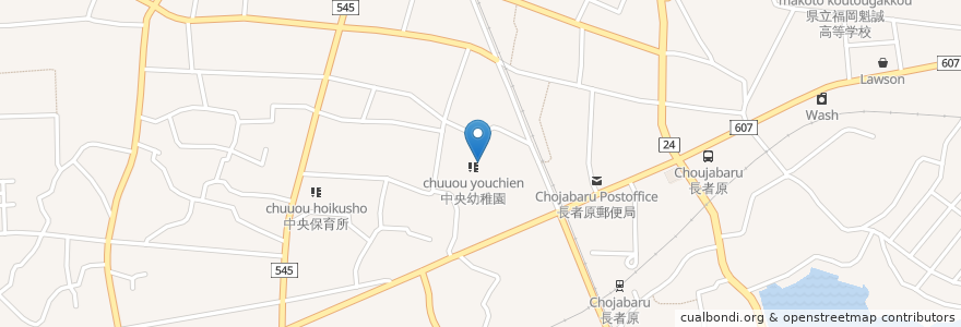 Mapa de ubicacion de 町立粕屋中央小学校 en Japan, 福岡県, 糟屋郡, 粕屋町.