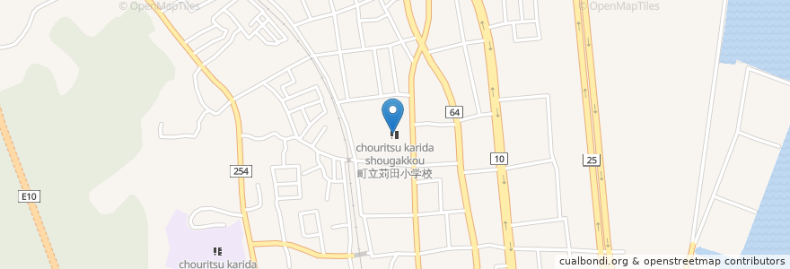 Mapa de ubicacion de 町立苅田小学校 en 日本, 福岡県, 京都郡, 苅田町.