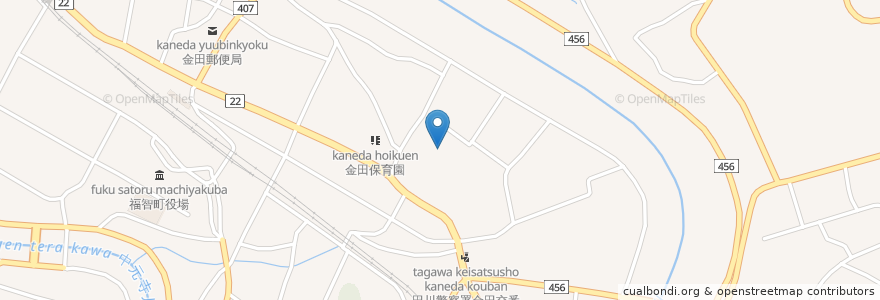 Mapa de ubicacion de 町立金田小学校 en 日本, 福岡県, 田川郡, 福智町.