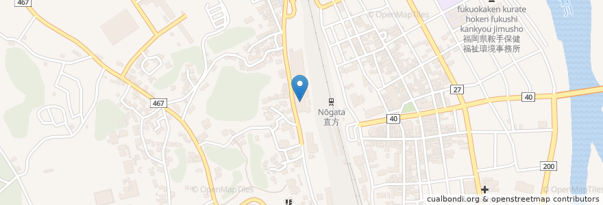 Mapa de ubicacion de 直方市立図書館 en 日本, 福岡県, 直方市.
