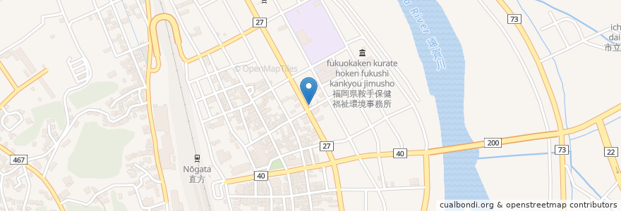 Mapa de ubicacion de 直方須崎郵便局 en Japonya, 福岡県, 直方市.