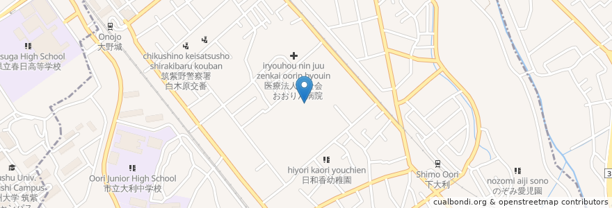 Mapa de ubicacion de 県立筑紫中央高等学校 en 日本, 福岡県, 大野城市.