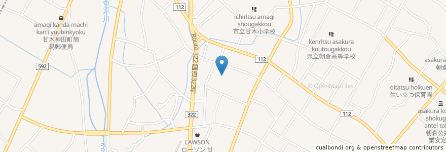 Mapa de ubicacion de 真愛保育園 en 日本, 福岡県, 朝倉市.
