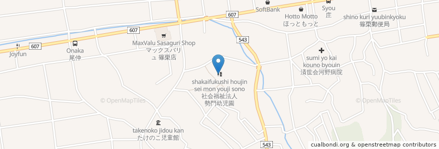 Mapa de ubicacion de 社会福祉法人勢門幼児園 en 日本, 福岡県, 糟屋郡, 篠栗町.