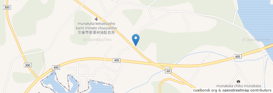 Mapa de ubicacion de 神湊郵便局 en Japón, Prefectura De Fukuoka, 宗像市.
