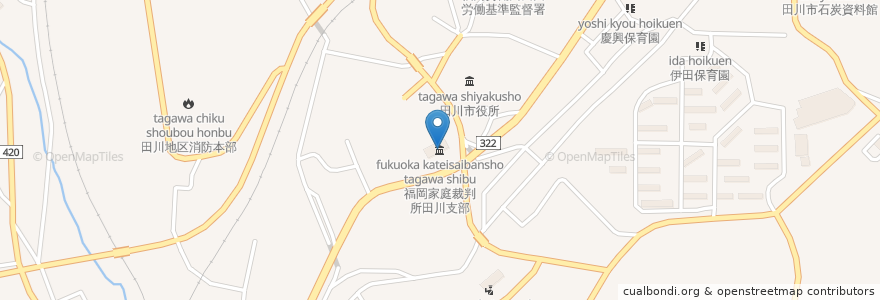 Mapa de ubicacion de 福岡地方裁判所田川検察審査会 en Jepun, 福岡県, 田川市.