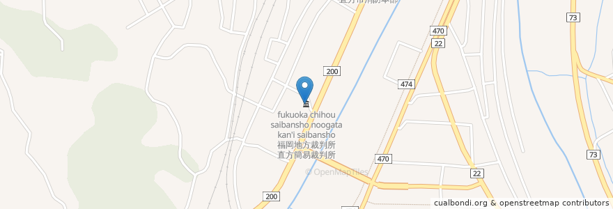 Mapa de ubicacion de 福岡地方裁判所直方支部 en 日本, 福岡県, 直方市.