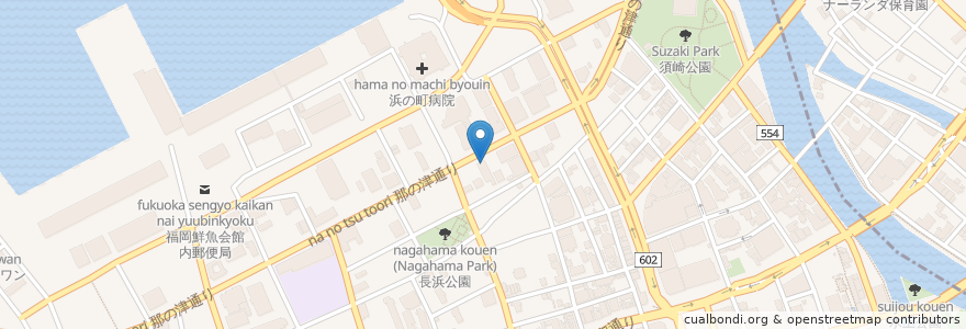 Mapa de ubicacion de 福岡天神郵便局 en 日本, 福冈县, 福冈市, 中央区.