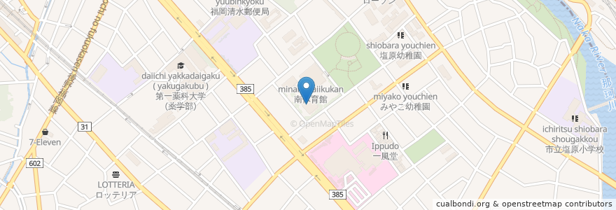 Mapa de ubicacion de 福岡市南図書館 en 日本, 福岡県, 福岡市, 南区.
