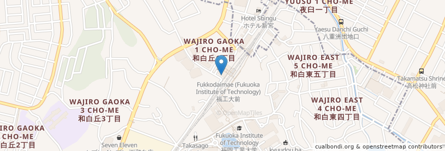 Mapa de ubicacion de 福岡市和白図書館 en Japão, 福岡県, 福岡市, 糟屋郡, 新宮町, 東区.